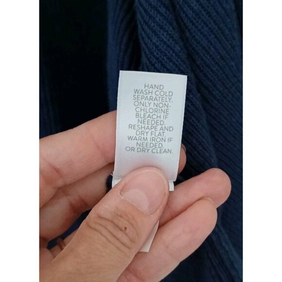 J. Jill Open Front Cardigan Size XL Blue Cotton Thin Knit Closet Staple - Picture 8 of 12